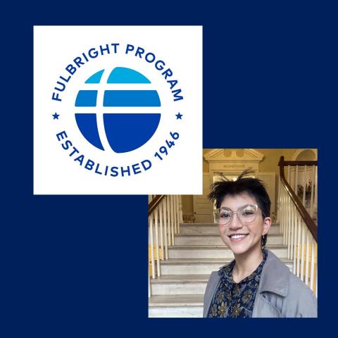 Fulbright logo and photo of Surisitee Motiram '23