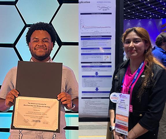 Kyle Murphy and Gabriela Miranda earned ASBMB national honor society membership