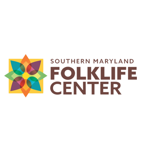 Decorative flower design on left and the words Southern Maryland Folklife Center on the right
