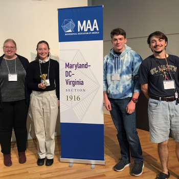 SMCM's Radical Dash team, from left: Gillian Carr, Alyson Conover, Lucius Latham, Joseph Daly