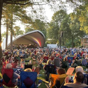 image from 2021 River Concert Series showing the stage and crowd 