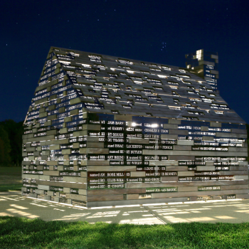 nighttime image of The commemorative to Enslaved Peoples of Southern Maryland 