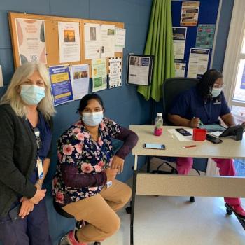 Health department staff pictured in wellness center lobby 