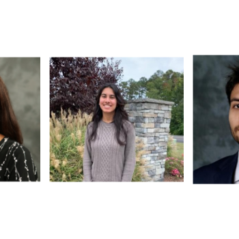 Pictured, Assistant Professor Latchney, Anjali Raheja '26, Brayan Ruiz Lopez '24