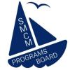 Logo featuring a stylized blue sailboat with "SMCM" on one sail and "PROGRAMS BOARD" on the hull; a bird is flying above.